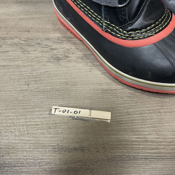 SOREL Snow Boots Women Sz 5 Waterproof Carnival Black Coral Faux Fur NY1858-011 - Picture 9 of 9